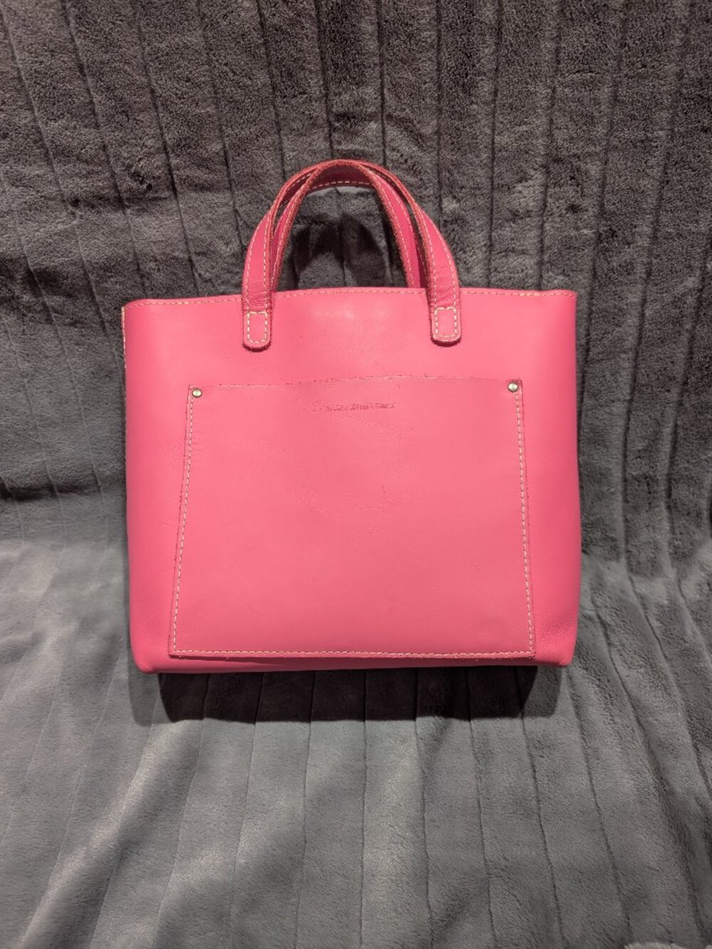 Portland Leather Medium Crossbody Zipper Tote Margot Pink GUC